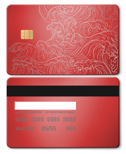 Premium Hokusai Wave metal card with modern luxury metal card finish and custom color design