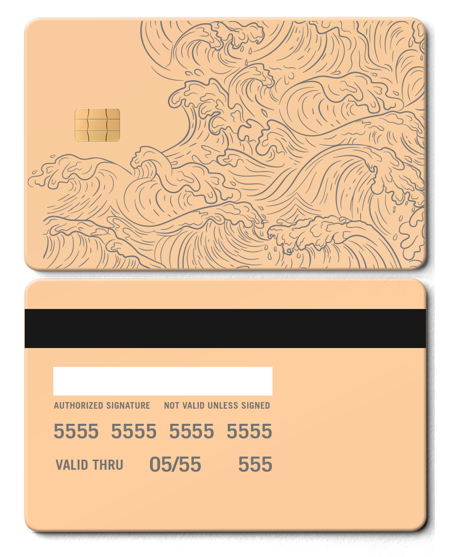 Elite Hokusai Wave metal card with high-end metal card finish, modern design, and multiple color variations for international clients