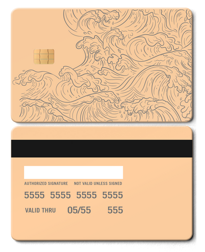 Elite Hokusai Wave metal card with high-end metal card finish, modern design, and multiple color variations for international clients