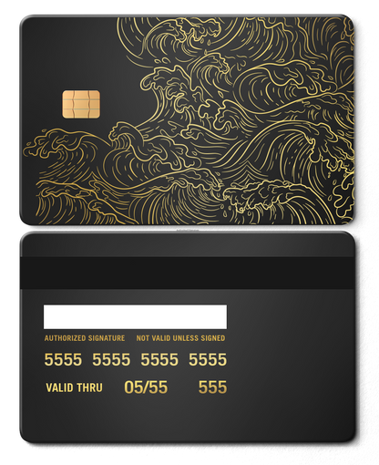 Exclusive Hokusai Wave metal card with sophisticated metal card finish and premium color design for international collectors