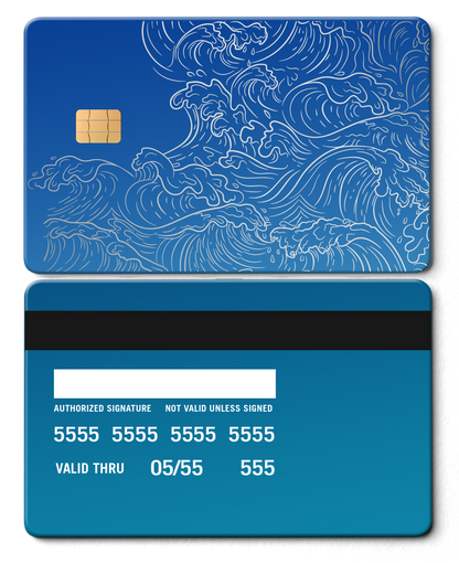 Elite Hokusai Wave metal card featuring engraved metal card details and luxury international color appeal