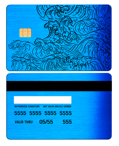 Premium Hokusai Wave metal card with sleek metal card construction and high-end vibrant color design