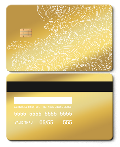 Exclusive Hokusai Wave metal card with high-end metal card craftsmanship and vibrant custom color styling