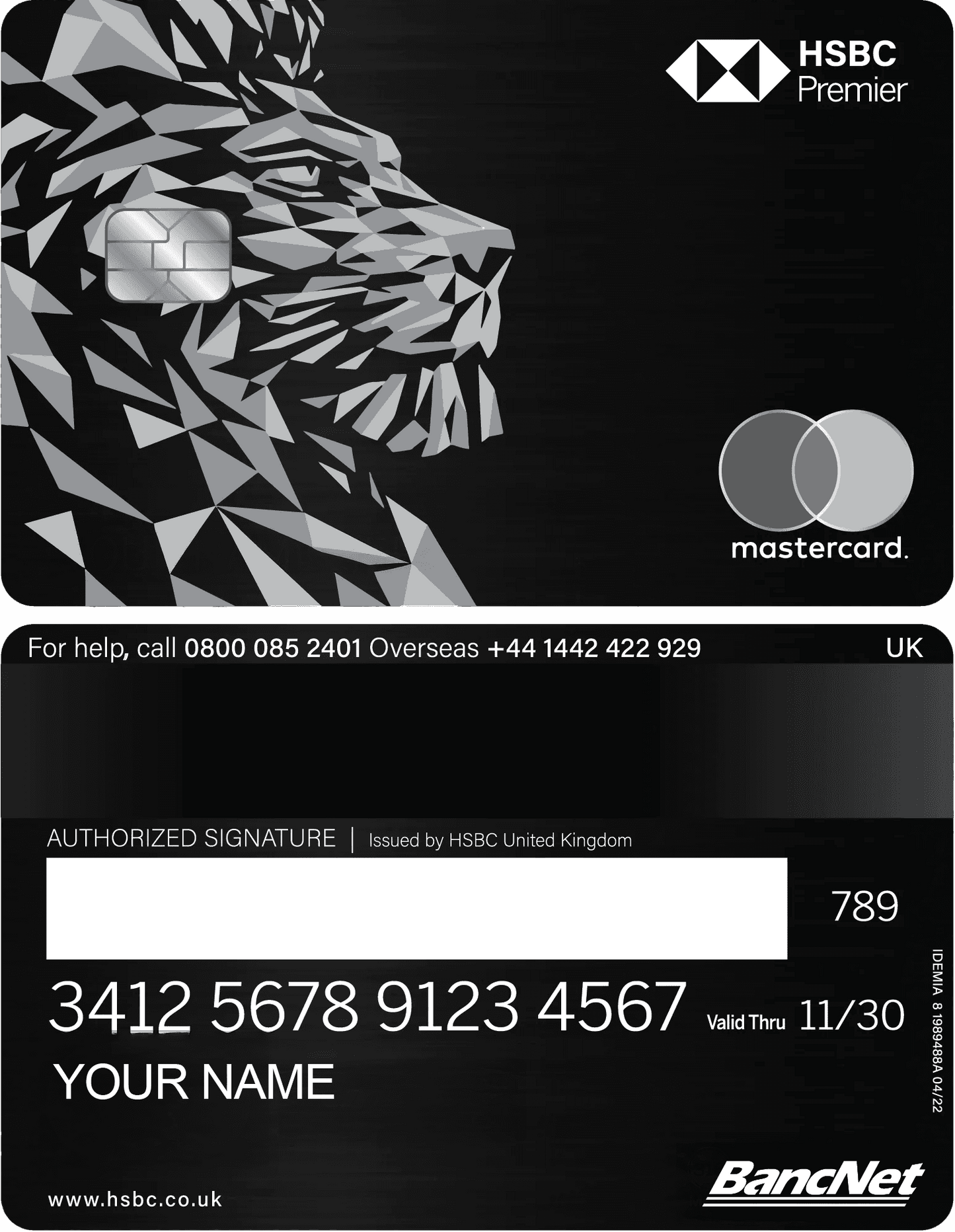 Elite HSBC Lion metal card with luxurious engraved lion artwork