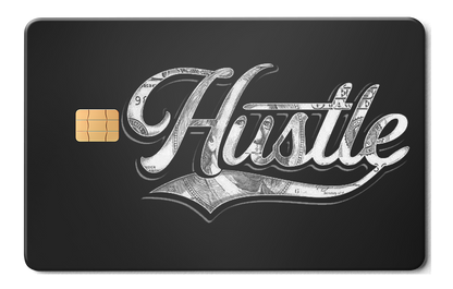 Hustle dollar metal card by Gold Wraps, premium stainless steel with dollar sign design