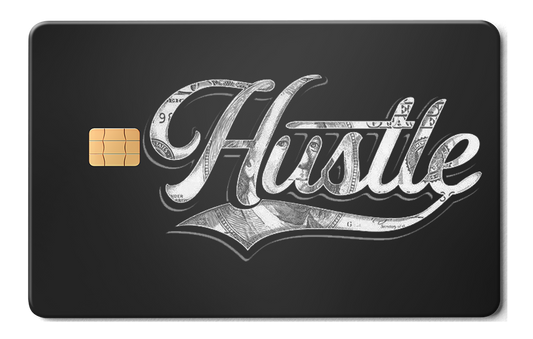 Hustle dollar metal card by Gold Wraps, premium stainless steel with dollar sign design