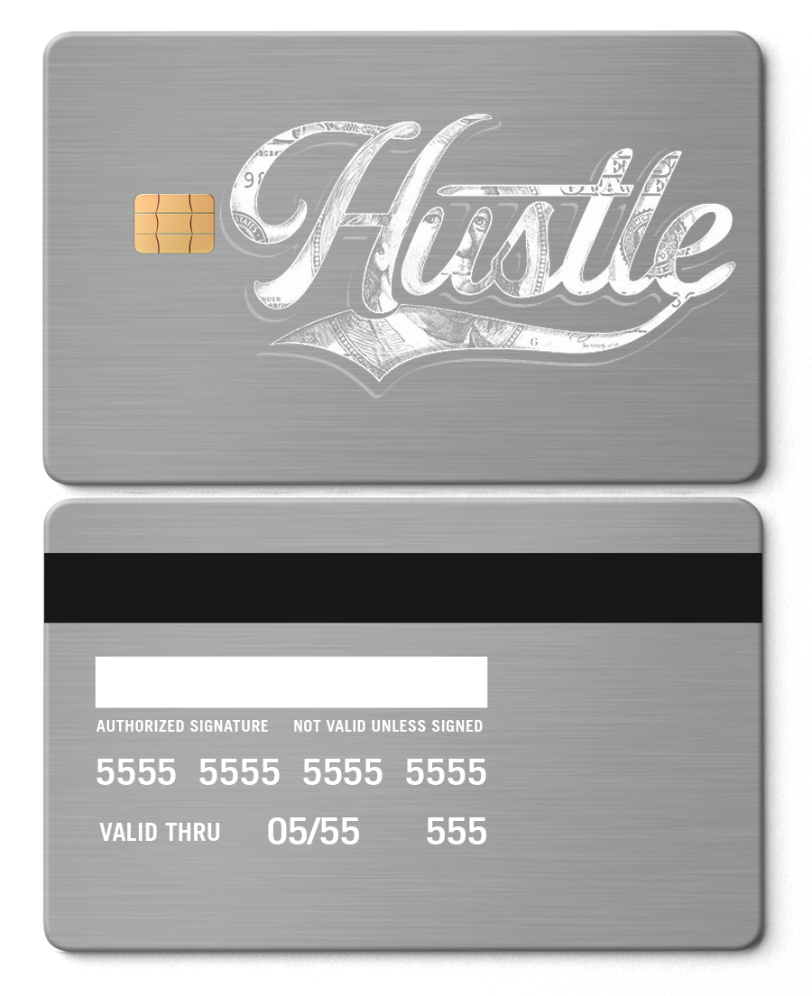 Exclusive Hustle $ metal card with premium metal card craftsmanship and vibrant luxury color options for global collectors