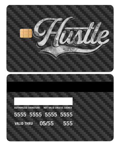 High-end Hustle $ metal card with modern metal card styling and vibrant custom color variations