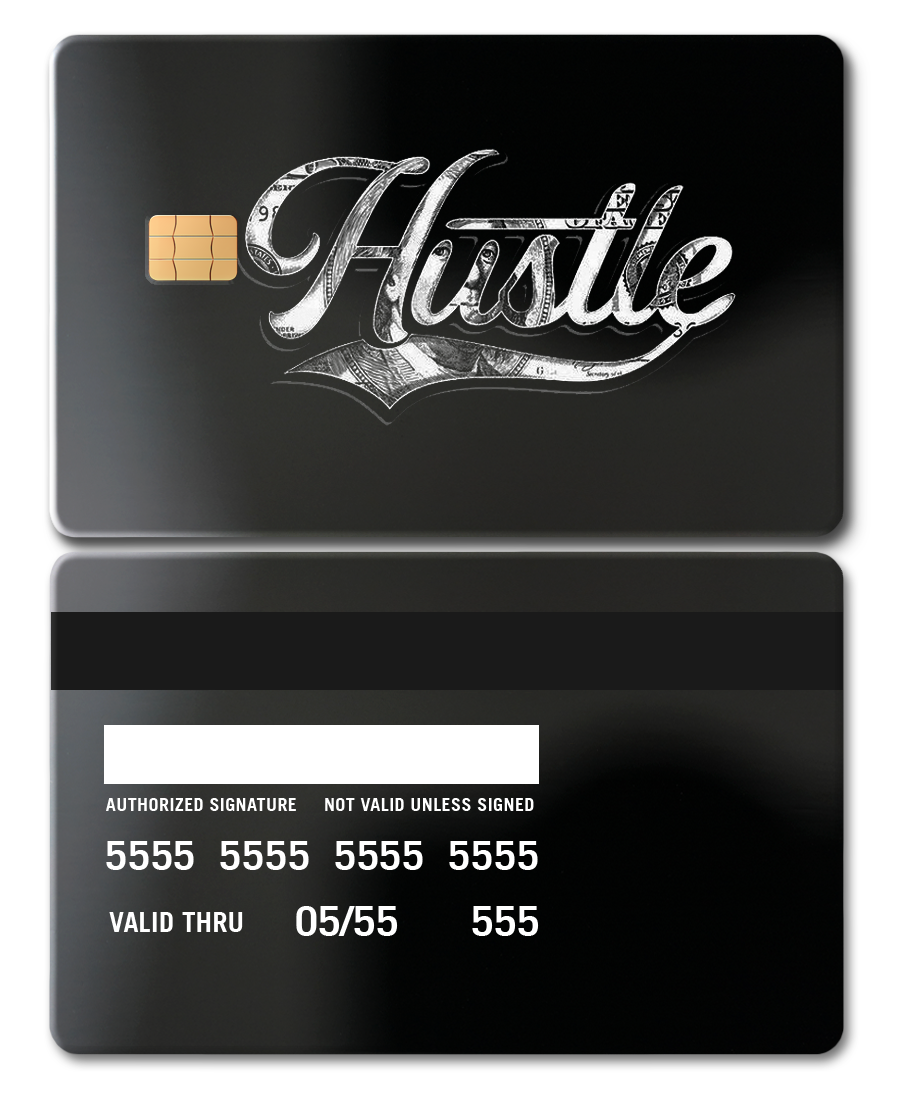 Luxury Hustle $ metal card with sophisticated metal card finish and multiple color variations for international clients