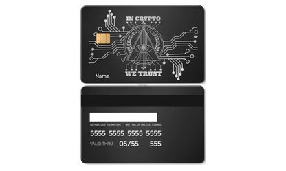 Luxury In Crypto We Trust metal card featuring high-end metal card craftsmanship and elite crypto-inspired design