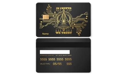Exclusive In Crypto We Trust metal card with sophisticated metal card finish and premium international appeal
