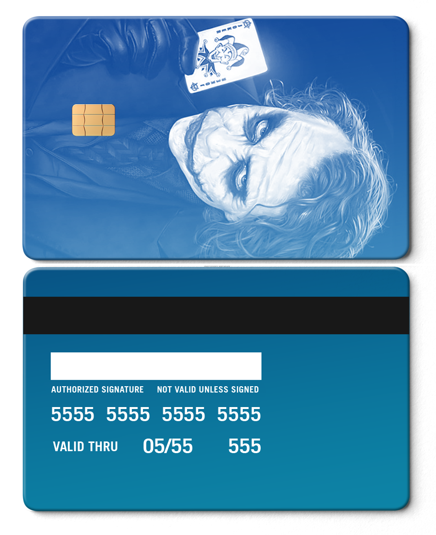 Luxury edition Joker metal cards with fine engraving details, high-quality metal cards for collectors