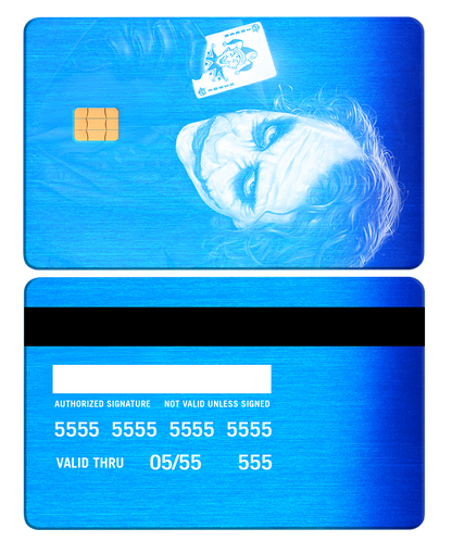 Premium Joker metal cards displayed at an angle, custom metal cards with luxury craftsmanship