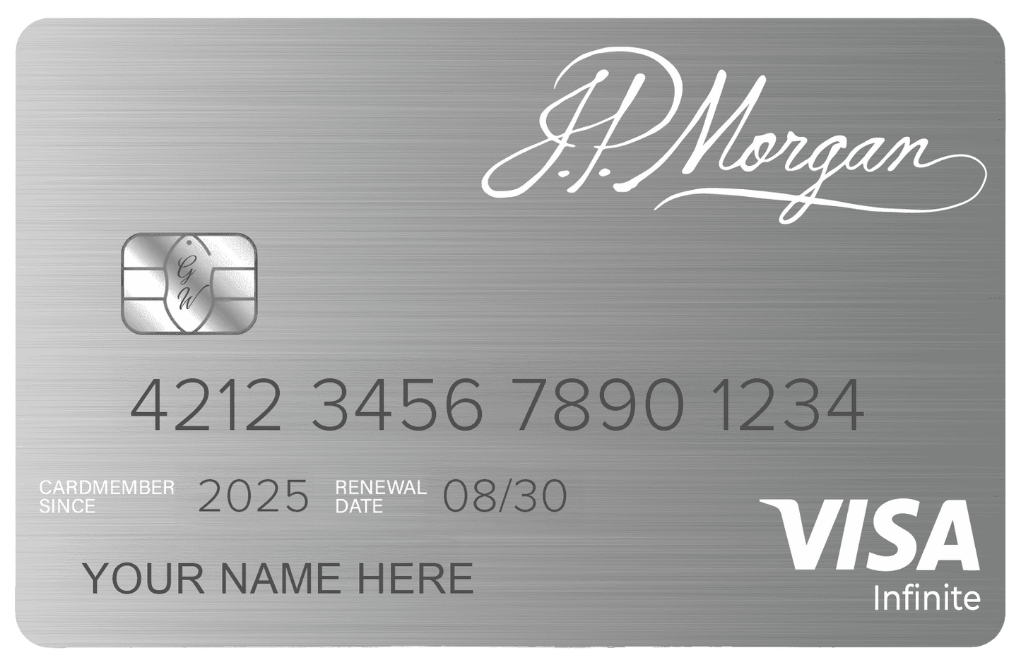 JP Morgan Reserve metal card by Gold Wraps, premium silver stainless steel banking card