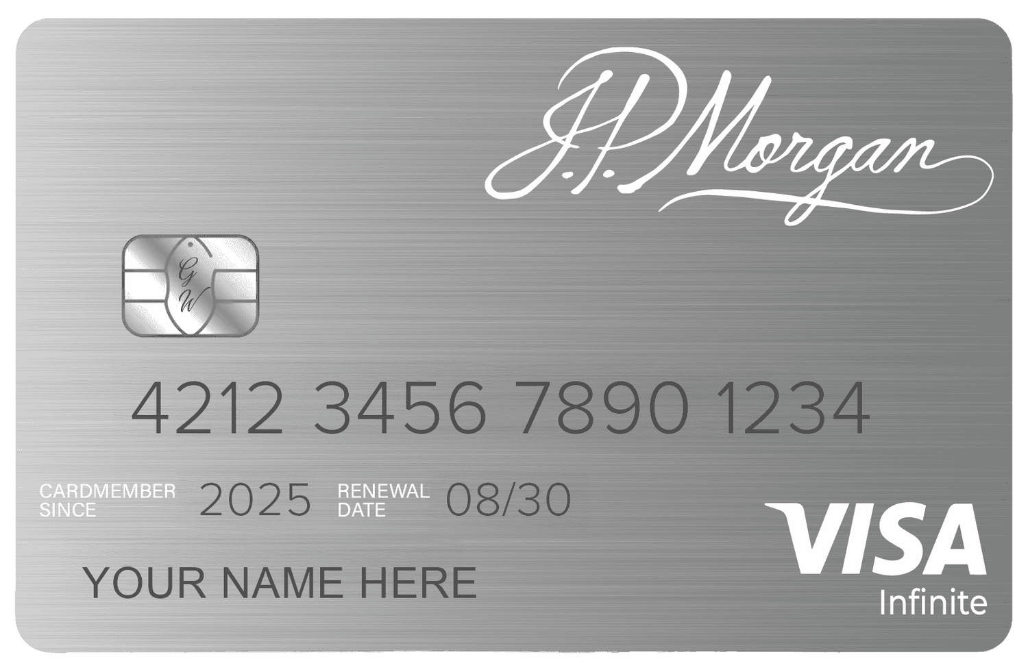 JP Morgan Reserve metal card by Gold Wraps, premium silver stainless steel banking card