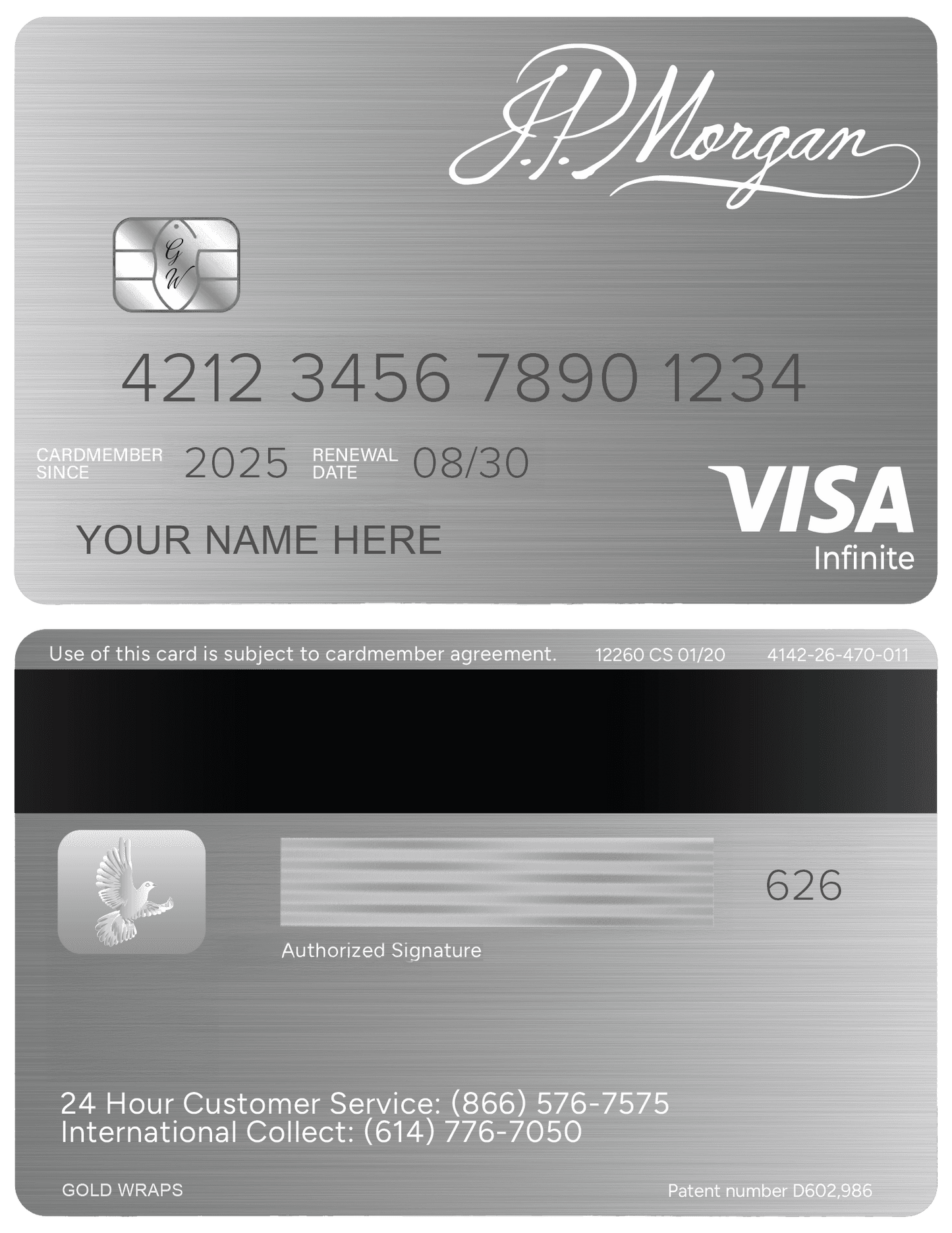 Elegant JP Morgan Reserve metal card with luxury corporate styling
