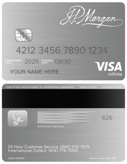 Elegant JP Morgan Reserve metal card with luxury corporate styling