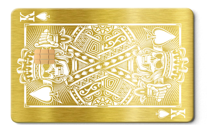 Collector edition King of Spades metal cards showcased with luxury metal detailing, premium custom metal cards