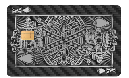 High-end personalized King of Spades metal cards with luxury metal engraving for premium card collectors