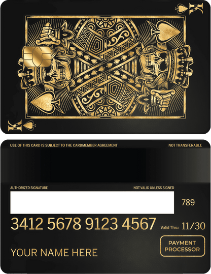 Premium King of Spades vertical metal card designed for high-end custom metal cards