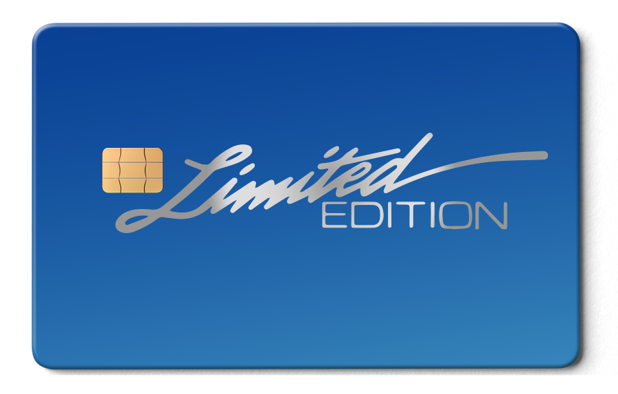 Limited Edition metal card by Gold Wraps, premium stainless steel collector card