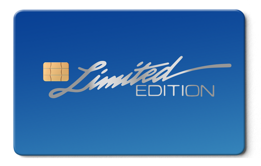 Limited Edition metal card by Gold Wraps, premium stainless steel collector card