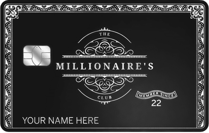Millionaire's Club metal card by Gold Wraps, premium stainless steel wealth card