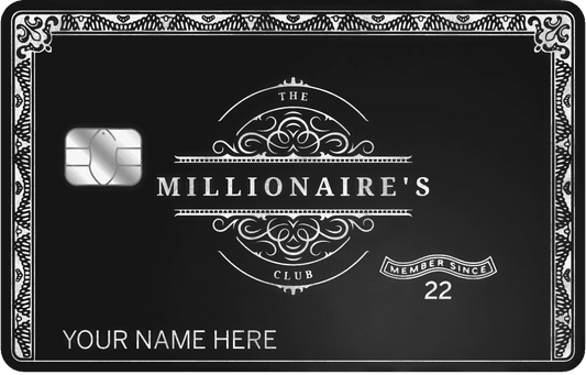 Millionaire's Club metal card by Gold Wraps, premium stainless steel wealth card