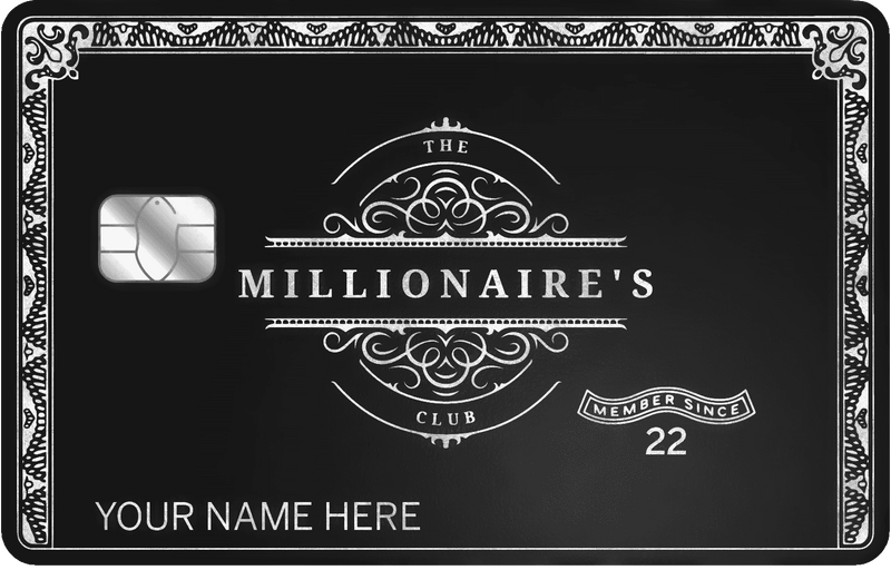 Millionaire's Club metal card by Gold Wraps, premium stainless steel wealth card