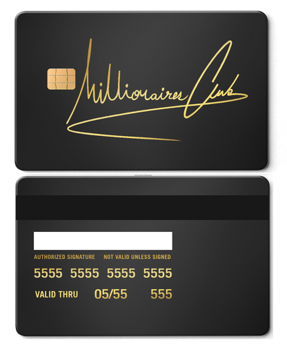 Exclusive Millionaires Club metal cards with sophisticated engraved artwork, premium custom metal cards worldwide