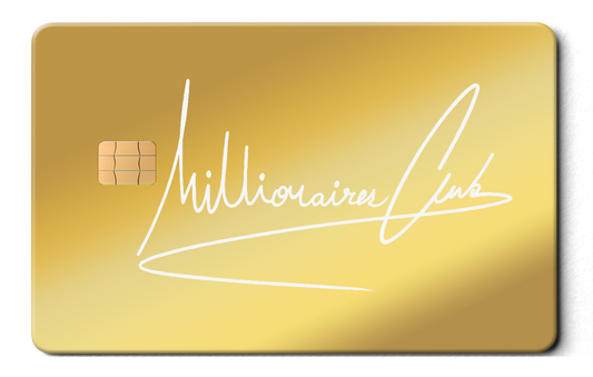 Millionaires Club metal card by Gold Wraps, premium stainless steel wealth card