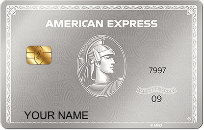 Mirror Platinum AMEX metal card by Gold Wraps, mirror-polished platinum stainless steel luxury card