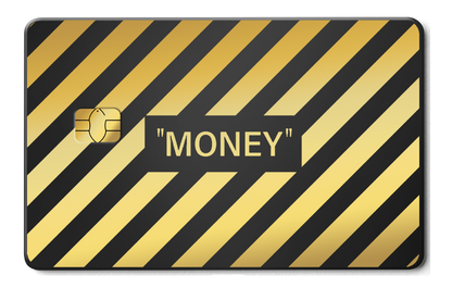 Money metal card by Gold Wraps, premium stainless steel with bold MONEY design