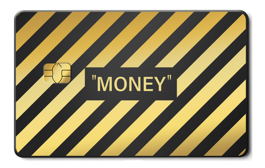 Money metal card by Gold Wraps, premium stainless steel with bold MONEY design