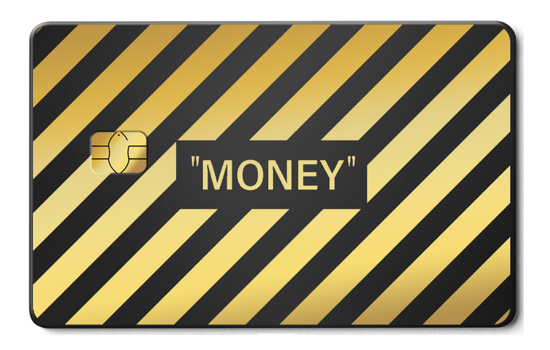 Money metal card by Gold Wraps, premium stainless steel with bold MONEY design
