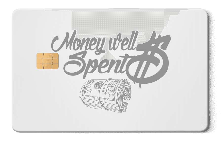 Money Well Spent metal card by Gold Wraps, premium stainless steel statement card