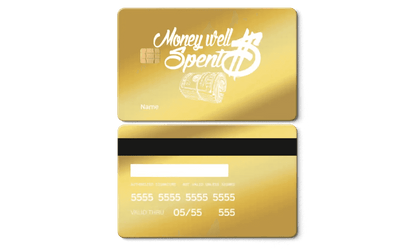 Exclusive Money Well Spent metal card designed for high-net-worth global clients