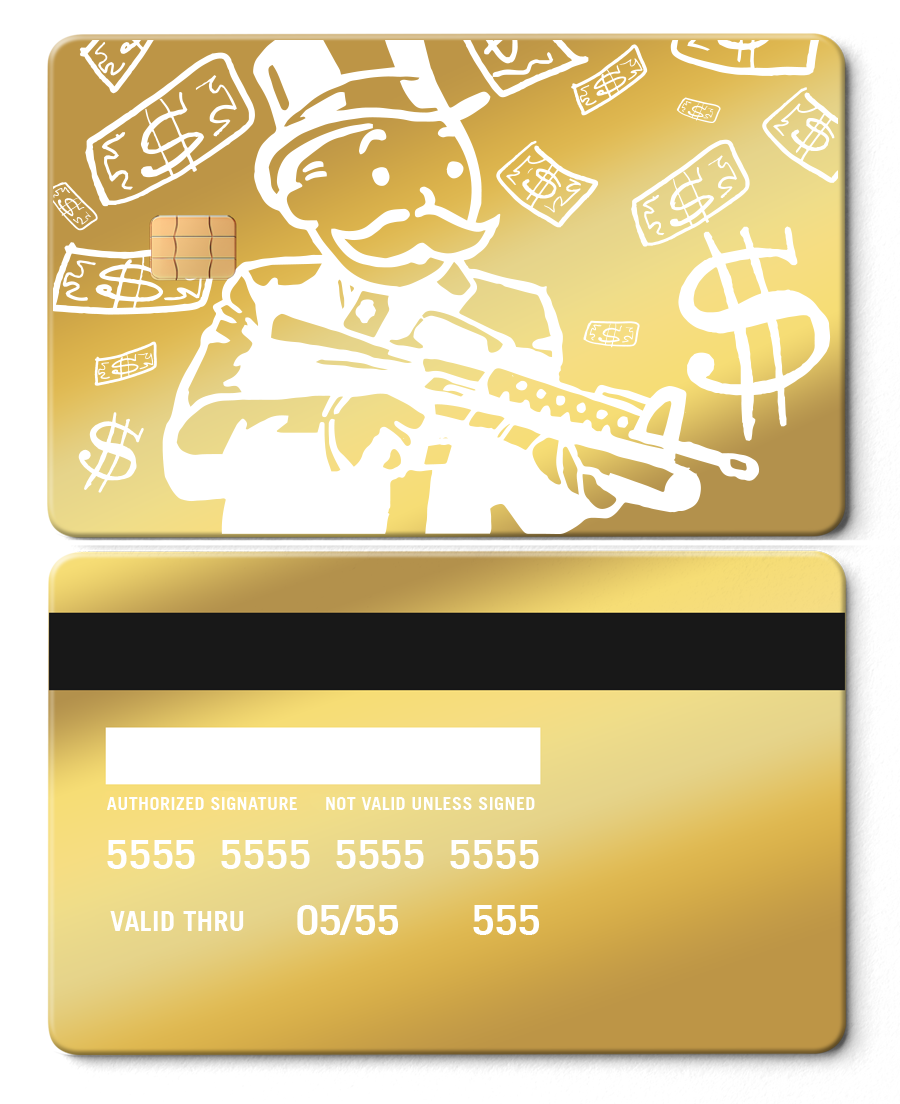 Exclusive limited edition Monopoly Man metal cards with unique engraving, high-end custom metal cards worldwide