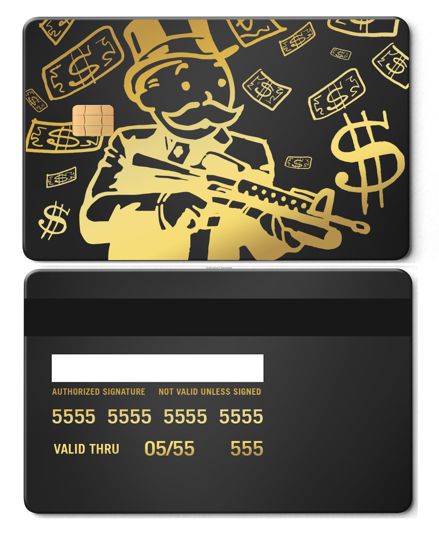 High-end personalized Monopoly Man metal cards with precision engraving, luxury metal cards for collectors