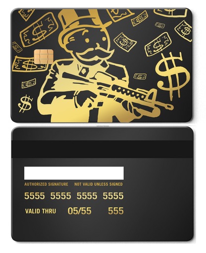 High-end personalized Monopoly Man metal cards with precision engraving, luxury metal cards for collectors