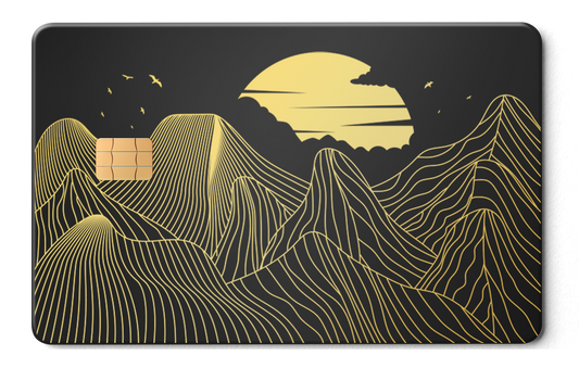 Mountain Line metal card by Gold Wraps, stainless steel with minimalist mountain design