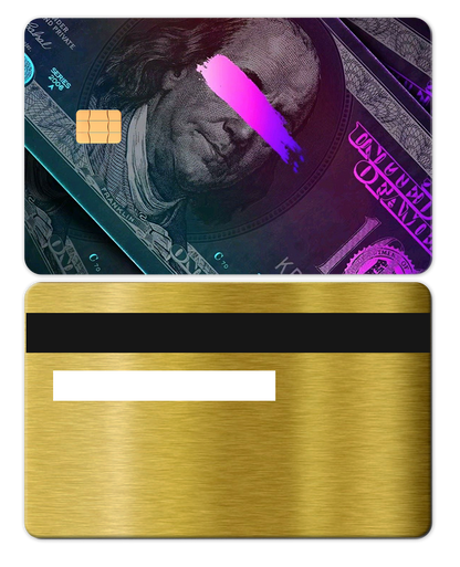 Collector showcase Neon Franklin metal card, high-end luxury custom metal card worldwide