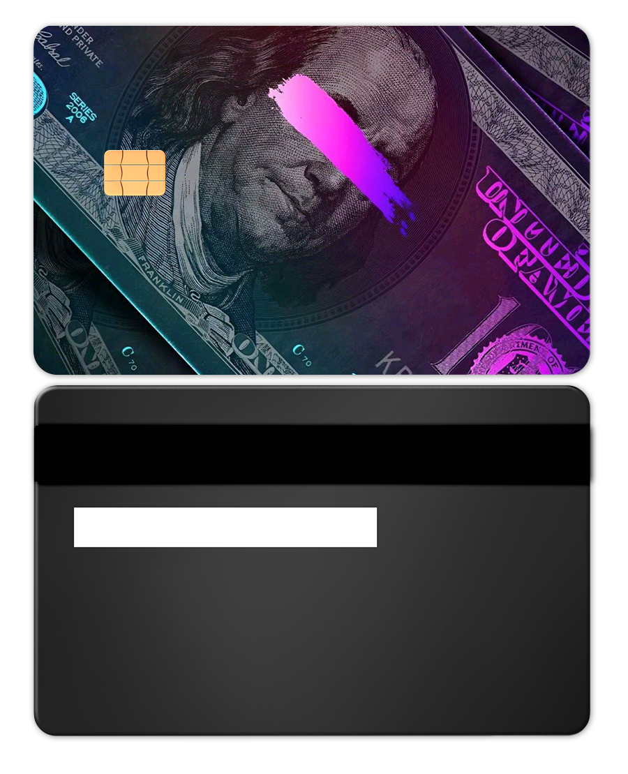 High-end personalized Neon Franklin metal card with precision engraving, luxury metal card for collectors