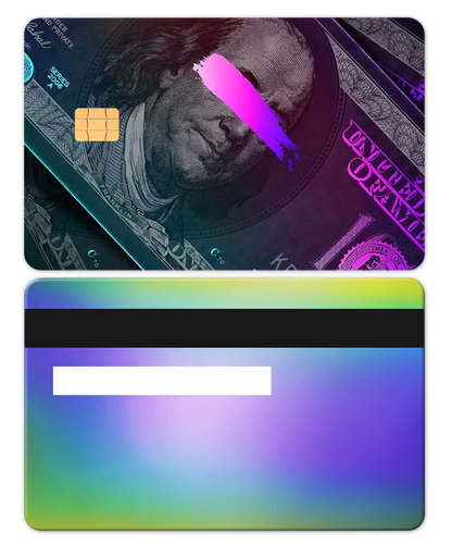 Premium Neon Franklin metal card with detailed engraved design, luxury metal card for collectors worldwide