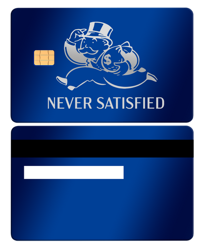 Luxury edition Never Satisfied metal card with detailed engraving, high-quality metal card for collectors