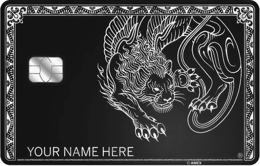 Panther metal card by Gold Wraps, premium stainless steel with panther design