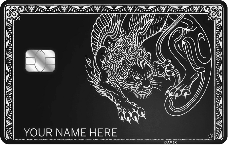 Panther metal card by Gold Wraps, premium stainless steel with panther design