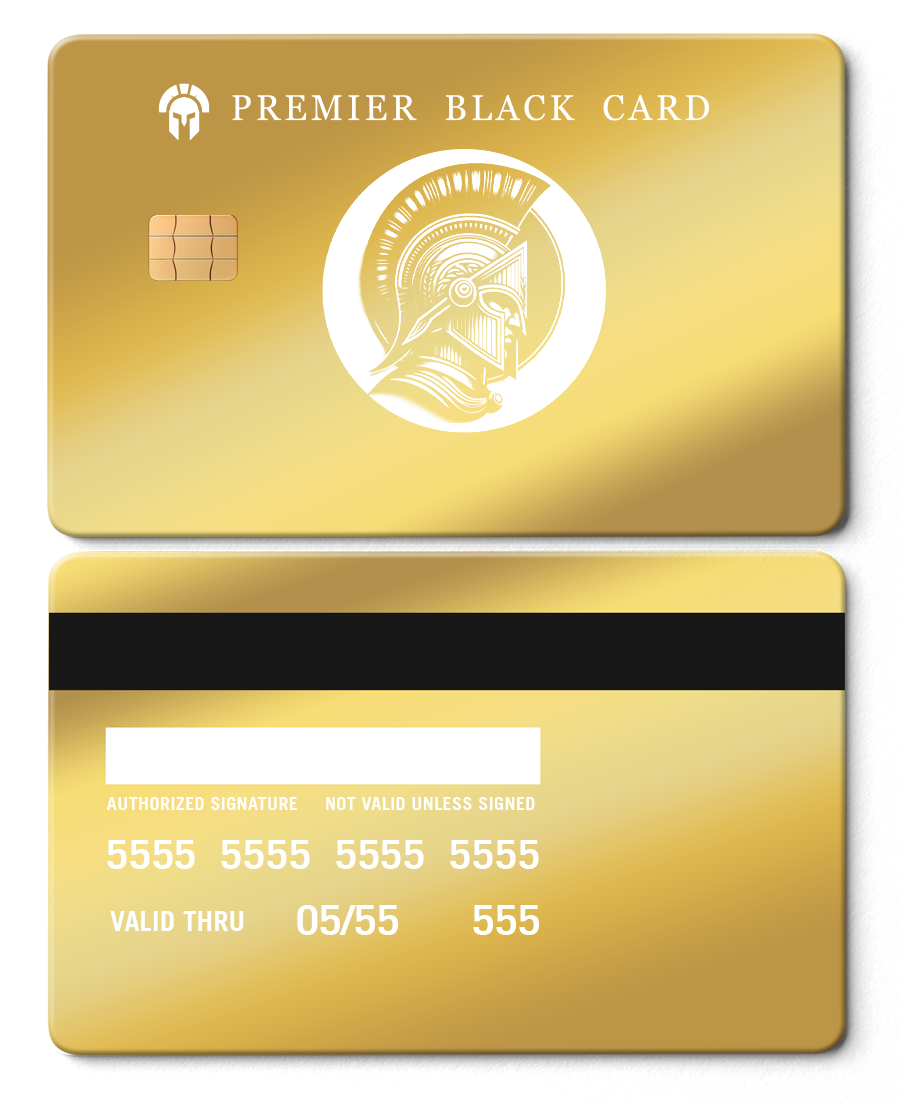 Premier Black metal card with intricate engraved artwork, premium custom metal card for international collectors