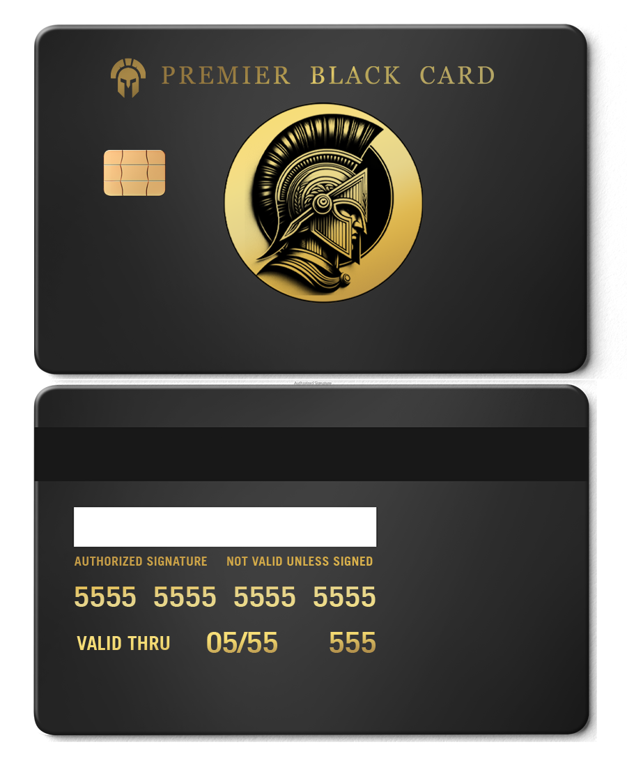 High-end personalized Premier Black metal card with precision engraving, luxury metal card for collectors