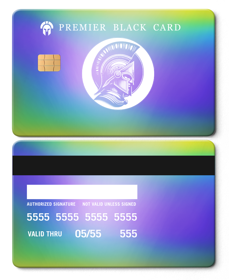 Premium Premier Black metal card with detailed engraved design, luxury metal card for collectors worldwide